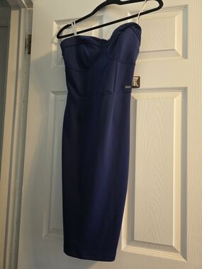 Guess Strapless Bodycon Dress in Royal Blue